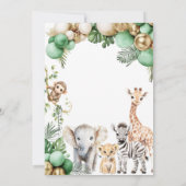 Invitation Safari animal Tropical vert sauvage un Anniversair (Dos)