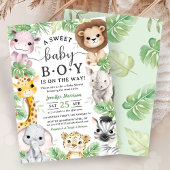 Invitation Safari Animals Baby Shower Boy Tropical Jungle 