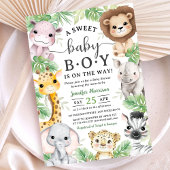 Invitation Safari Animals Baby Shower Boy Tropical Jungle 