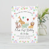 Invitation Safari Animals Birthday party (Debout devant)