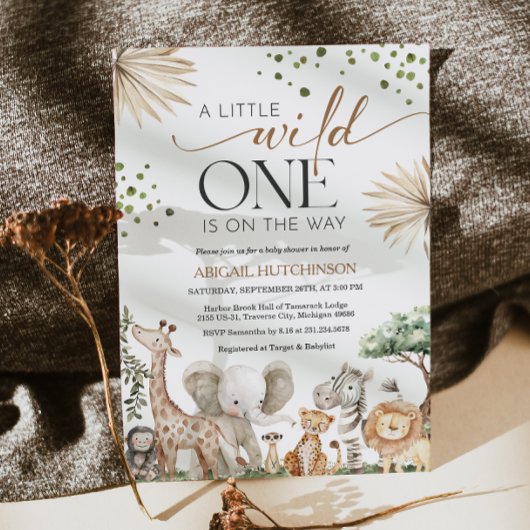 Invitation Safari Animals Gender Neutral Baby Shower