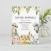 Invitation "Safari Animaux 2e anniversaire garçon (Debout devant)