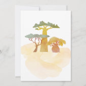 Invitation Safari Animaux Aquarelle fête d'anniversaire (Dos)