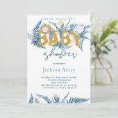 Invitation Safari Animaux Baby shower exotique (Debout devant)