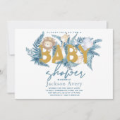 Invitation Safari Animaux Baby shower tropical (Devant)