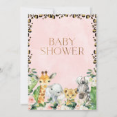 Invitation Safari Animaux Cheetah Baby shower d'impression (Dos)