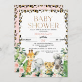 Invitation Safari Animaux Cheetah Baby shower d'impression (Devant / Derrière)