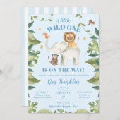 Invitation Safari Animaux Garçon Baby shower Wild One Invitat (Devant / Derrière)