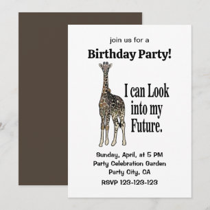 Invitation Safari Animaux Girafe Anniversaire Drôle