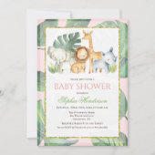 Invitation Safari Animaux Jungle Animaux Baby shower (Devant)