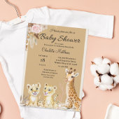 Invitation Safari Animaux Jungle Baby shower