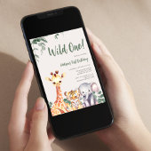 Invitation Safari Animaux premier anniversaire