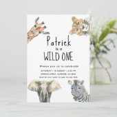 Invitation Safari Animaux sauvages Anniversaire (Debout devant)