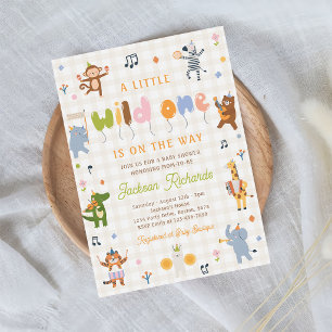 Invitation Safari Animaux Sauvages Baby Shower
