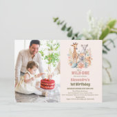 Invitation Safari Animaux sauvages Un 1er anniversaire (Debout devant)