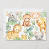 Invitation Safari Animaux sauvages Un 1er anniversaire (Dos)