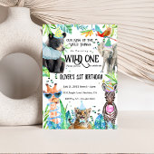 Invitation Safari Animaux sauvages Un 1er anniversaire