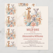 Invitation Safari Animaux sauvages Un Baby shower (Devant / Derrière)