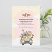 Invitation Safari Animaux sauvages Un Baby shower (Debout devant)