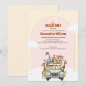 Invitation Safari Animaux sauvages Un Baby shower (Devant / Derrière)