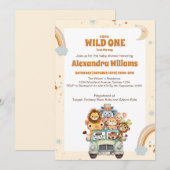Invitation Safari Animaux sauvages Un Baby shower (Devant / Derrière)