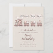 Invitation Safari Animaux Train 2e anniversaire (Devant)