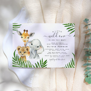 Invitation Safari Animaux Wild Un Baby shower neutre genre