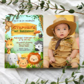 Invitation Safari Anniversaire avec photo