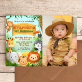 Invitation Safari Anniversaire avec photo
