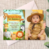 Invitation Safari Anniversaire avec photo