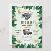 Invitation Safari Anniversaire Fête Animaux sauvages Camion J (Devant)