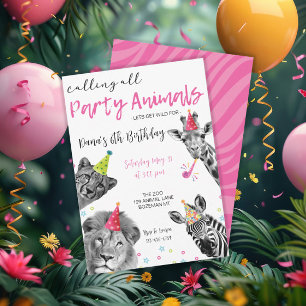 Invitation Safari Appeler tous les animaux Fête sauvage