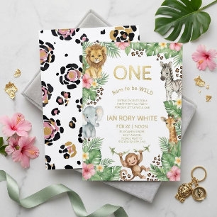 Invitation Safari aquarelle Jungle Safari Premier Anniversair