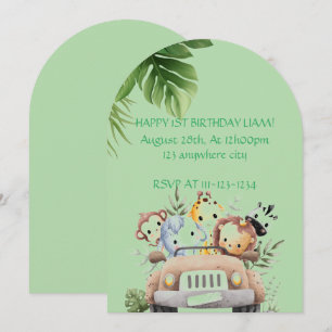 INVITATION SAFARI AVENTURE ANNIVERSAIRE INVITATION, NUMÉRIQUE