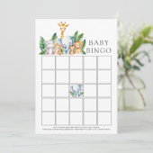 Invitation Safari Aventure Baby shower Jeu de Bingo (Debout devant)