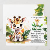 Invitation Safari aventure commence Baby shower (Devant / Derrière)