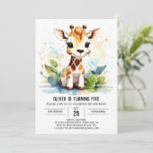 Invitation Safari Aventure Giraffe Amis Anniversaire (Debout devant)