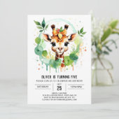 Invitation Safari Aventure Giraffe Anniversaire (Debout devant)