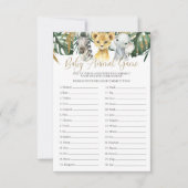 Invitation Safari Baby Animal Guessing Baby shower de jeu (Devant)