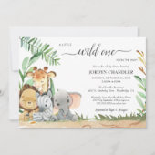 Invitation Safari Baby Animals Wild Un Baby shower (Devant)