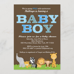 Invitation Safari Baby Boy Shower