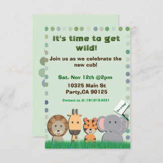 Invitation Safari baby party