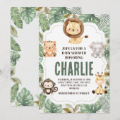 Invitation Safari Baby Shower (Devant / Derrière)