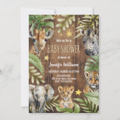 Invitation Safari Baby shower Bébé Animaux (Devant)