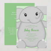 Invitation Safari Baby shower éléphant (Devant / Derrière)
