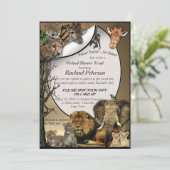 Invitation Safari Baby shower extérieur (Debout devant)