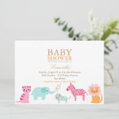 Invitation Safari Baby shower neutre pour les femmes Invitati (Debout devant)