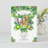 Invitation Safari Baby shower Wild One est sur le chemin (Debout devant)