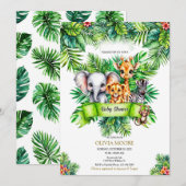 Invitation Safari Baby shower Wild One est sur le chemin (Devant / Derrière)