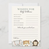 Invitation Safari Baby shower Wives for Baby Game Card (Devant)